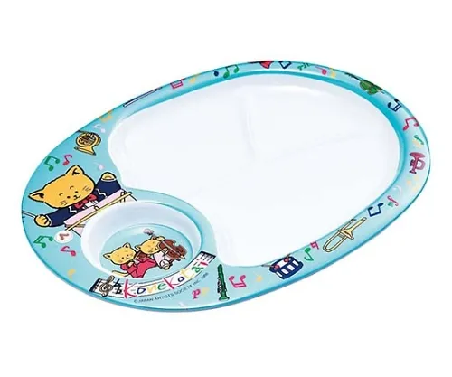 61-6836-88　Melamine Lunch Plate Konekotai Blue L-101　4540900