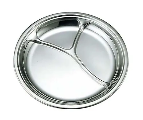 61-6841-86　Antibacterial Stainless Steel Round Lunch Dish　6301800