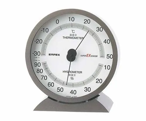 61-6864-31　Super EX高品质温度湿度计132 x 121 x 50 mm260G (Blister Pack) 金属灰色　EX-2717