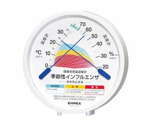 61-6865-69　健康管理温度湿度计124 x 120 x 27 mm 9 5 G (水泡包)　TM-2584