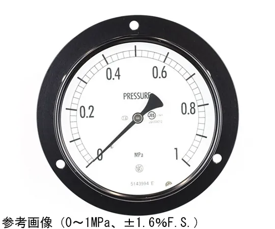65-4282-21　Normal Pressure Gauge (Φ100) Embedded D Frame (Mounting Hole) 0.1 MPa　AE15-241