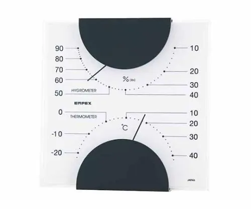 61-6864-85　MONO温度计湿度计105 x 102 x 20 mm90G (礼品盒) 黑白　MN-4811