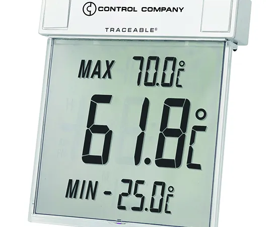 3-6337-01-56　［Discontinued］Large Screen Thermometer TRACEABLE -25 to + 70℃ with English Calibration Certificate　4160