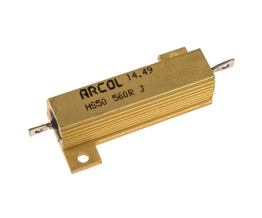 63-4746-53　ArcolHS50系列铝合金厚板轴向线材贴装电阻，560Ω±5% 50W　HS50 560R J