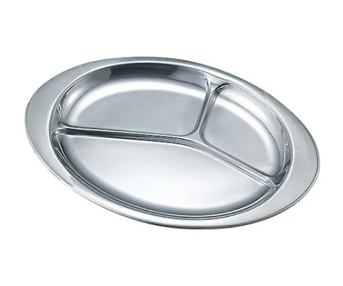 61-6841-74　IKD Eco Clean 18-8 Oval Lunch Plate 10 inch　1832200