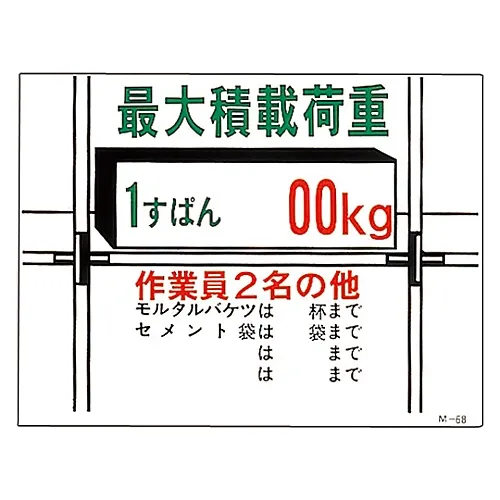 61-3391-05　［已停用］图M最大装载能力M-68　98068