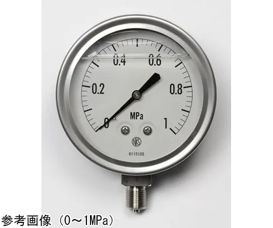 65-4320-63-20　Pressure Gauge with Glycerin (100Φ) with 0.16 MPa Inspection Certificate　GV42-133