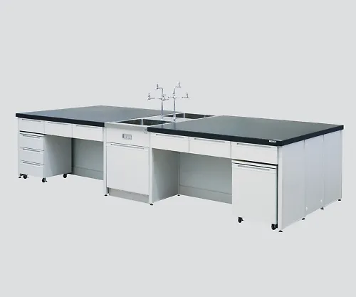 3-3816-02　［已停用］中央实验室带抽屉的工作台，带单元的框架类型，带面对面凹槽2400 x 1200 x 800　HDOC-2412