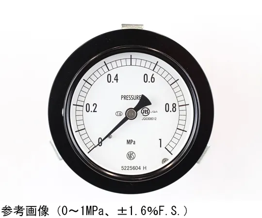 65-4273-06-20　Normal Pressure Gauge (Φ75) Embedded D Frame (Mounting Bracket) with 0.1 MPa Inspection Certificate　AC15-121
