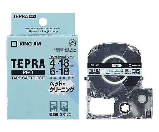 61-0599-76　Tepra PRO标签打印机磁带盒头清洁磁带宽度18 mm　SR18C