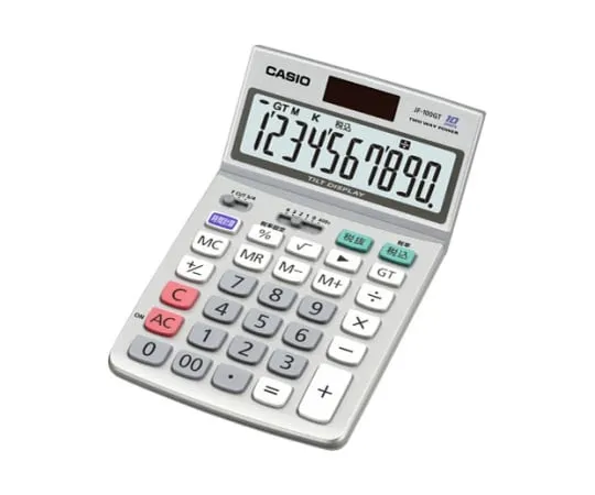62-1061-93　符合  和其他实体促进环保商品和服务采购相关法律的CASIO计算器，只需输入10位数　JF-100GT-N