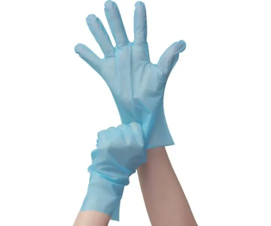 67-6826-21 Polyethylene Gloves Stretch Type Blue M 100 ct 082053