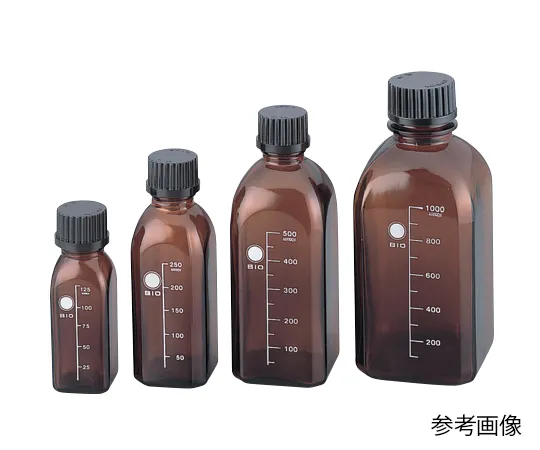 2-079-01　［已停用］带黑色瓶盖125mLGL-32的螺旋顶瓶方形琥珀