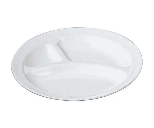 61-6840-79　Melamine School Dish Round Lunch Plate No. 52, Large 3 Pieces Cut White　2455500