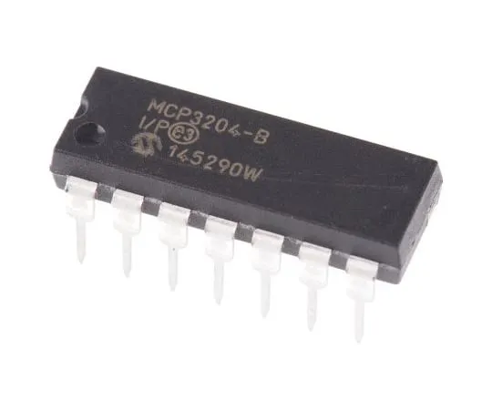63-4777-39　微芯片MCP3204-BI/P, 12位串行ADC伪差分，单端输入，14-PinPDIP　MCP3204-BI/P