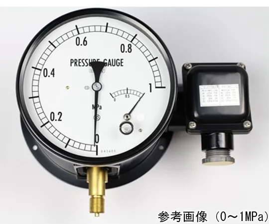 65-4327-90-20　Micro Switch Contact Pressure Gauge (150Φ) Brass H: Upper Limit 1 Contact 0.1 MPa with Inspection Certificate　JM21-131