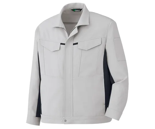 65-1292-34 工作服,男女通用长袖翻领银灰色SSSGS2691-UE-SSS GS2691-UE-SSS
