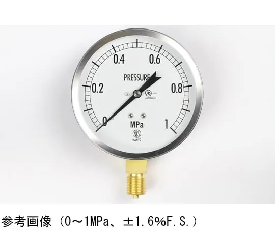 65-4320-23-20　General-Purpose Pressure Gauge (100Φ) Vertical A-Frame with 0.16 MPa Inspection Certificate　GS52-131