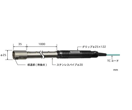 65-3528-90 Durable Type Temperature Sensor for High-Temperature Surfaces HHT Series 300~1100°C Pipe Shape: Straight K Type HHT-51K-10-TC1-ASP