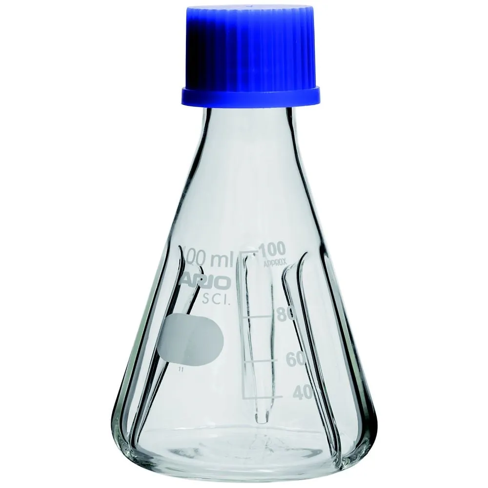 67-8100-90　Screw Cap Erlenmeyer Flask with Baffle 100 mL 1 Box (12 Pieces)　BNSF-100
