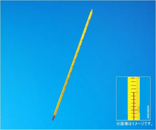 64-0705-43　黄管红液精密棒温度计0~40°C (1°C) 总燃烧长度220 mm　1-27-31YN