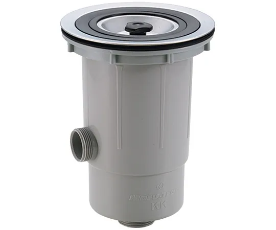 68-0507-29　Deep Drain Trap G1-1/2 Screw Overflow Resin Basket Specification KK Rotated -2　TO-195WP (KKヨコ-2)