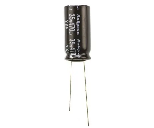 63-4721-63　Rubycon 470μF35V直流铝电解电容器，通孔10 (Dia。)x 20 mm+105°10 mm 5 mm　35YXF470M10X20