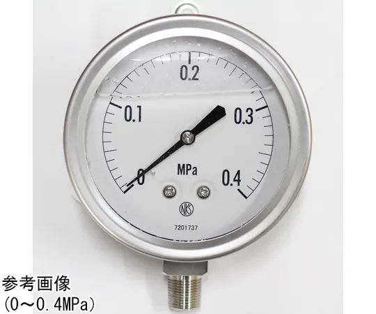 65-4322-35-20　Pressure Gauge with Glycerin (100Φ) with 0.4 MPa Inspection Certificate　GV42-283