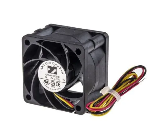 63-4830-87　ARX CeraDyna系列轴向风扇，40 x 40 x 28 mm,28.3m3/h,3.72W, 12 V直流　FD1240-C0051M2AL