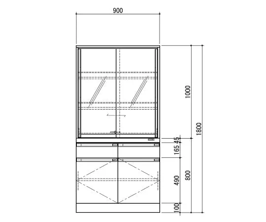 3-1286-11　［已停用］化学仪器柜 (白色)　YCA-900W