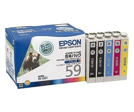 61-0511-74　Epson正版墨水匣颜色 (4种颜色包装)　IC5CL59
