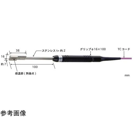 65-3535-19　［Out of stock］Thin/Narrow Groove Temperature Sensor TH Series with ISO Document Set -50~500°C Type 14 Type E　TH-14E-010-1-TC1-ASP