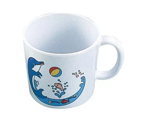 61-6839-27　Melamine Children's Dishes Dolphin One-handed Cup (Large) L-15　2467500