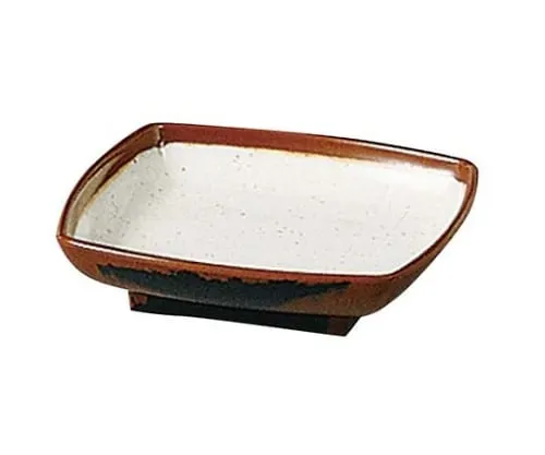 61-6835-71　Melamine Japanese Crockery Chojiro Kaku Small Plate AN-55 W Inner White　2429030