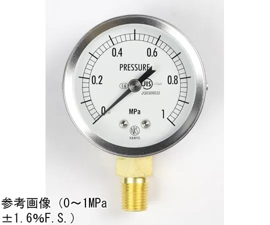 65-4319-61-20　General-Purpose Pressure Gauge (60Φ) Vertical A-Frame with 0.16 MPa with Inspection Certificate　GS50-171