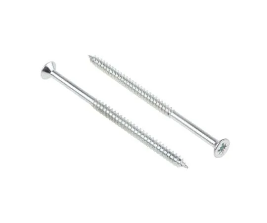 63-4690-78　PozidrivCountersunkSteelWoodScrew Bright Zinc Plated,No.8 Thread,3inLength　144-3502