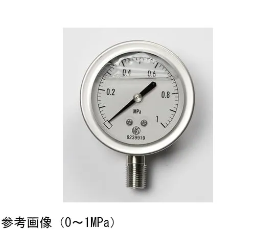 65-4323-37-20　Pressure Gauge with Glycerin (60Φ) with 0.16 MPa Inspection Certificate　GV50-173