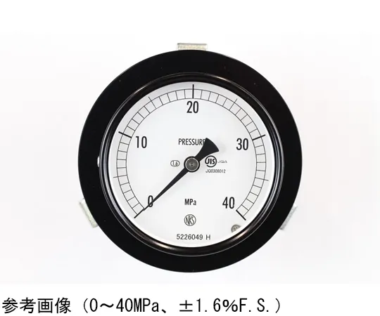 65-4274-10-20　Normal Pressure Gauge (Φ75) Embedded D Frame (Mounting Bracket) with 40 MPa with Inspection Certificate　AC15-173