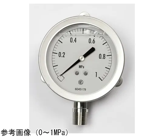 65-4324-97-20　Pressure Gauge with Glycerin (75Φ) with 0.6 MPa Inspection Certificate　GV51-283