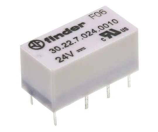 63-4831-04　Finder30系列DPDT非锁定继电器PCB安装，24V直流线圈，2A　30.22.7.024.0010