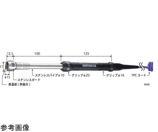 65-3528-96 Temperature Sensor for High Performance Still Surface Contact Support Type SX Series -50~800°C 15φmm Type K 100 mm Straight SX-171K-01-1-TPC1-ASP