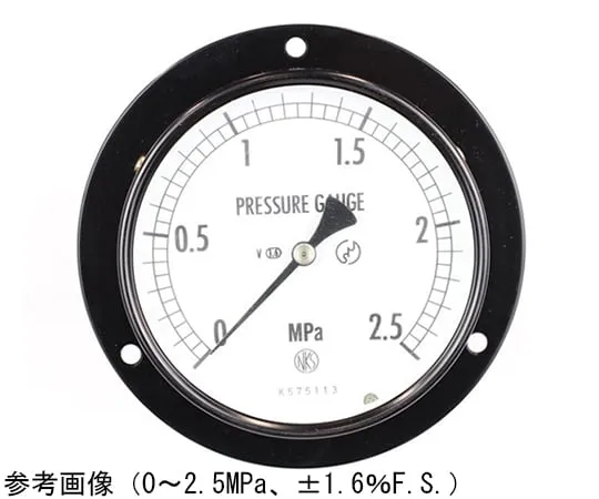 65-4282-16　Normal Pressure Gauge (Φ100) Embedded D Frame (Mounting Hole) for Vibration Resistance 0.2 MPa　AE15-233