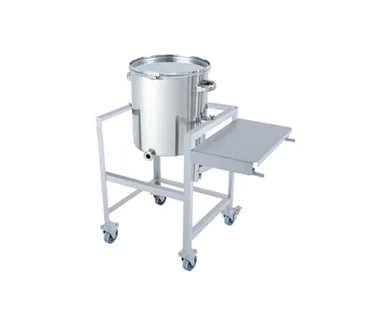 64-5069-19　Stainless Steel Piece Tapered Band-Type Sealed Container 35L with Stand (with Workbench)　KTT-CTL-ASCB-36