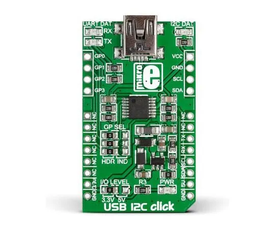 63-4687-70　MikroElektronika, USB12C单击USB toI2C, USB to UART Development Board forMCP2221forMikroBUS-MIKROE-1985　MIKROE-1985