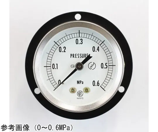65-4320-61-20　General-Purpose Pressure Gauge (60Φ) Embedded D Frame (Mounting Hole) with 0.6 MPa Inspection Certificate　GS55-221