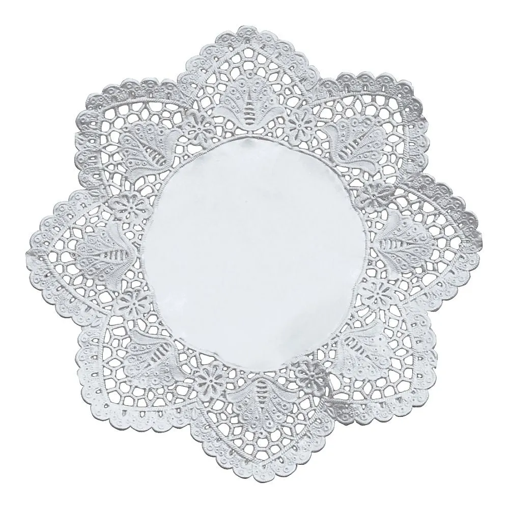 63-1259-71　Doily Silver Round Lace Paper (100 Sheets) No. 7