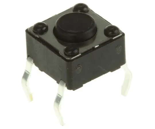63-4777-06　黑色按钮触感开关，单杆单抛 (SPST) 50 mA@12 V dc 0.8 mm　DTS61KV