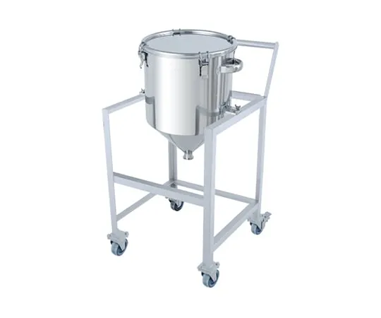 64-5068-48　Stainless Hopper Type Clip-on Sealed Container 35L with Stand (with handle and lid)　HT-CTH-ASCC-36