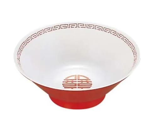 61-6836-14　Melamine Chinese tableware Zuisho Tanmen-don New CA-14 Outer Red Inner White　2419010