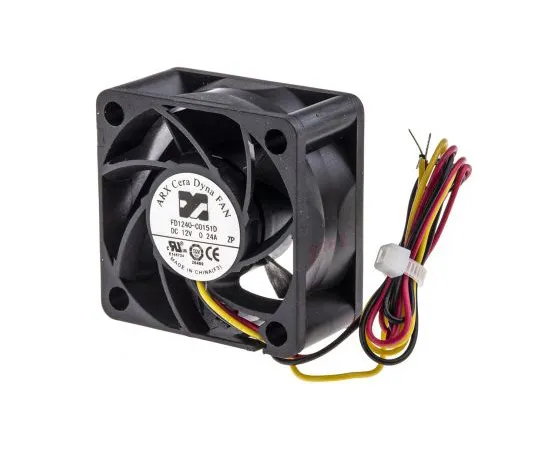 63-4830-86　ARX CeraDyna系列轴向风扇，40 x 40 x 20 mm,21.6m3/h,2.04W, 12 V直流　FD1240-C0151D2AL